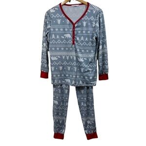 PatPat Bear Christmas Holiday Cozy Pajamas, Matching Set, Women's Medium